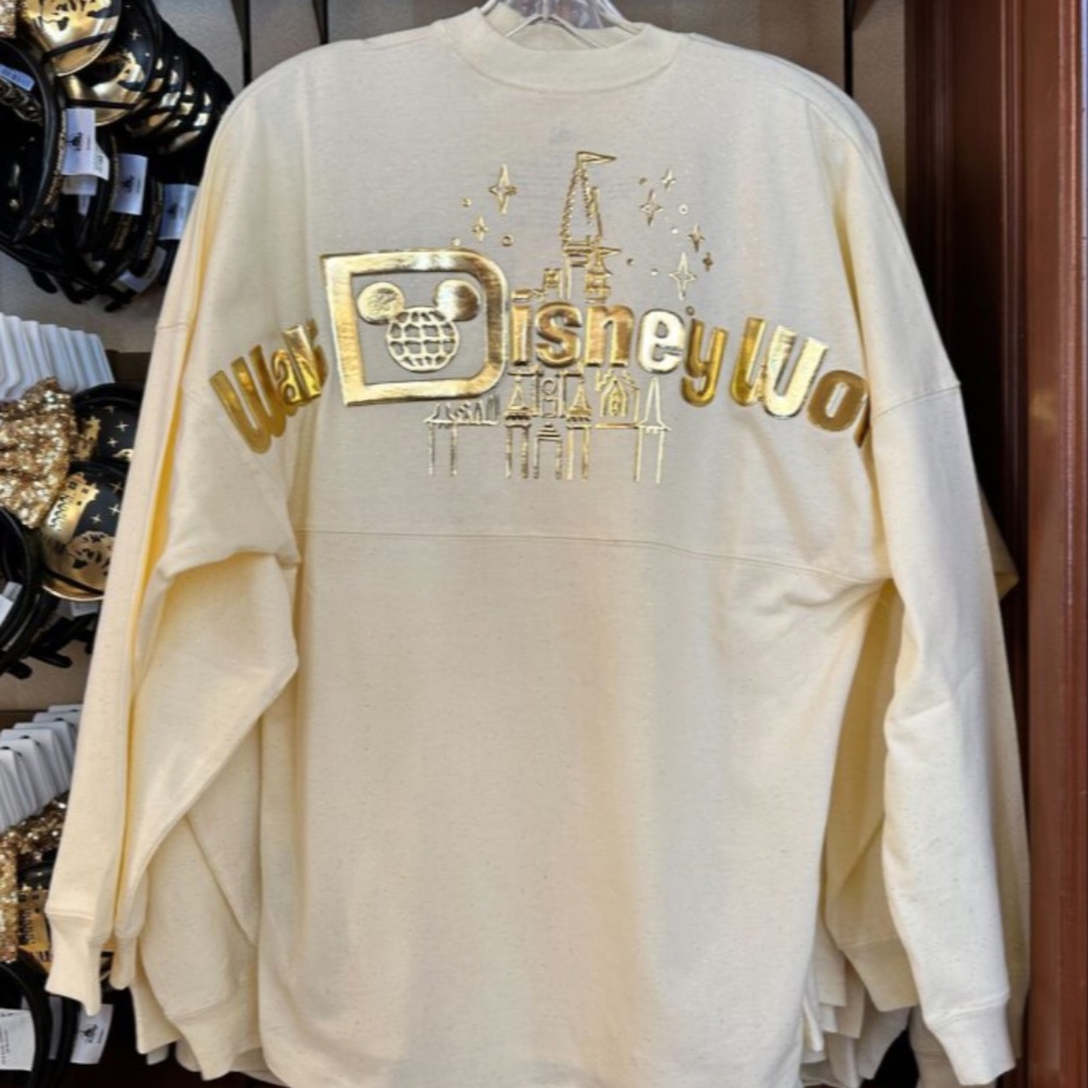 Walt Disney World Gold Pixie Dust Glitter Castle Spirit Jersey Size LARGE - NEW - Picture 3 of 3